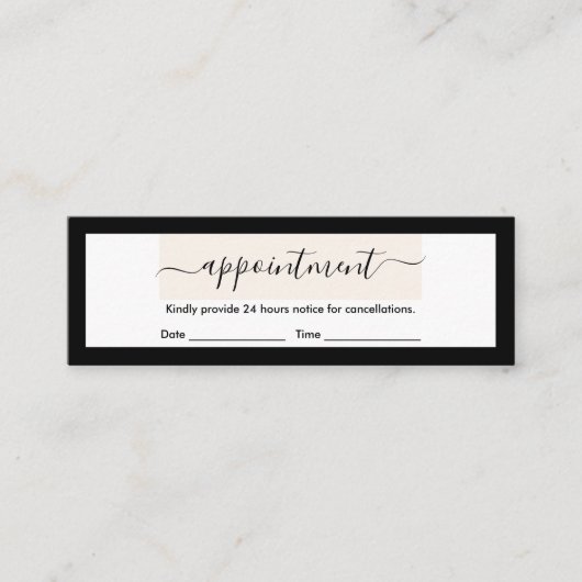 Moderne Schone lay-out Chic Calligraphy Appointmen Mini Visitekaartje (Voorkant)