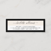 Moderne Schone lay-out Chic Calligraphy Appointmen Mini Visitekaartje (Achterkant)