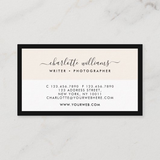 Moderne Schone lay-out Chic-kalligrafie Benoeming Visitekaartje (Achterkant)