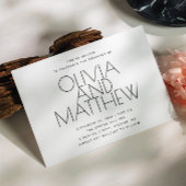 Moderne schone minimalistische bruiloft + QR code  Kaart