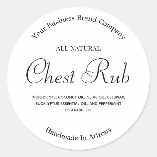 Moderne, schone minimalistische elyptusbalemzalf ronde sticker (Voorkant)