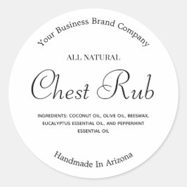 Moderne, schone minimalistische elyptusbalemzalf ronde sticker