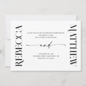 Moderne schone minimalistische foto bruiloft + QR  Kaart (Voorkant)