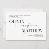 Moderne schone minimalistische foto bruiloft + QR  Kaart (Voorkant)