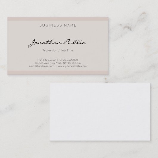 Moderne, schone minimalistische professionele kool visitekaartje (Voorkant / Achterkant)