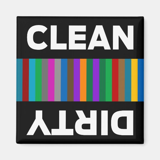 Moderne schone of vuile vaatwasser magneet (Voorkant)