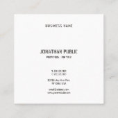 Moderne, schone ontwerp elegante zwarte witte Sjab Vierkante Visitekaartje (Achterkant)