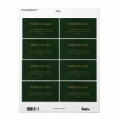 Moderne Schone Sage Groene & Gouden Zakelijke Verz Etiket (Full Sheet)