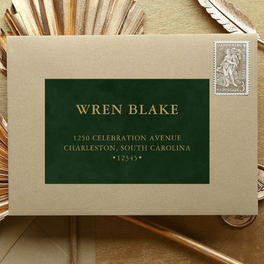 Moderne Schone Sage Groene & Gouden Zakelijke Verz Etiket