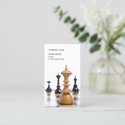 Moderne Schone Schaakstukken Coach Visitekaartje (Staand voorkant)