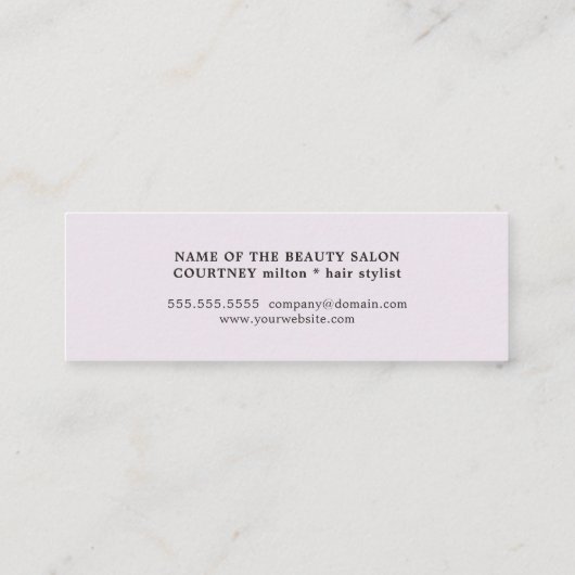 Moderne, schone schaar mini visitekaartje (Achterkant)