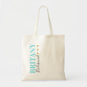 Moderne, schone schoorsteenbruid Gold Heart Wedden Tote Bag (Voorkant)