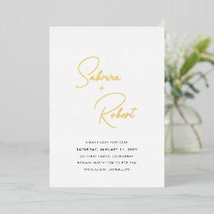 Moderne schone trouwkaart Save the Date Folie Uitnodiging
