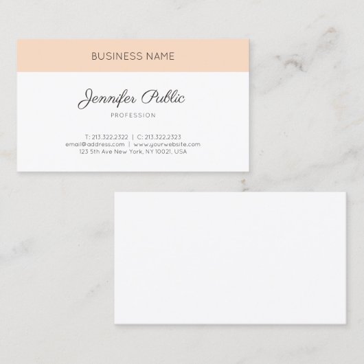 Moderne, schone vormgeving met elegante profession visitekaartje (Voorkant / Achterkant)