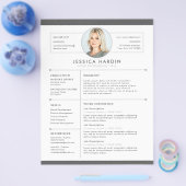 Moderne Schone Witte & Grijze Fotobaan CV Flyer (Enkel)