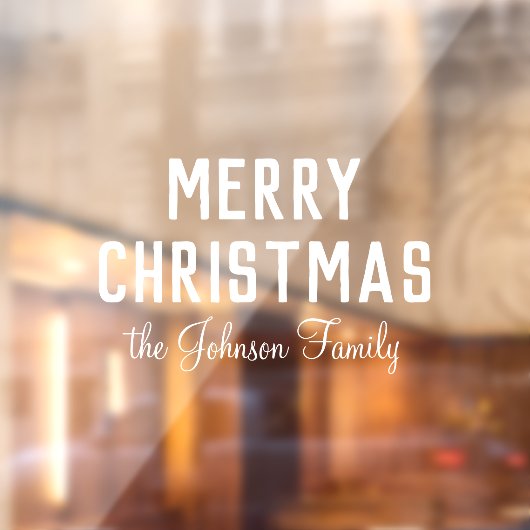 Moderne schone witte vrolijke kersttekst raamsticker (Vel 2)