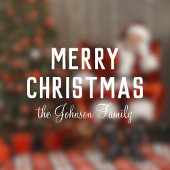 Moderne schone witte vrolijke kersttekst raamsticker