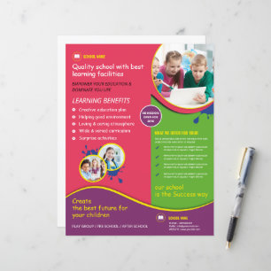 Moderne School Admission Flyer Sjabloon