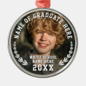 Moderne School Afstudeerder Krans Foto Medal Bold  Metalen Ornament (Voorkant)