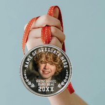 Moderne School Afstudeerder Krans Foto Medal Bold 