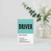 Moderne school, autorijschool, docent visitekaartje (Staand voorkant)