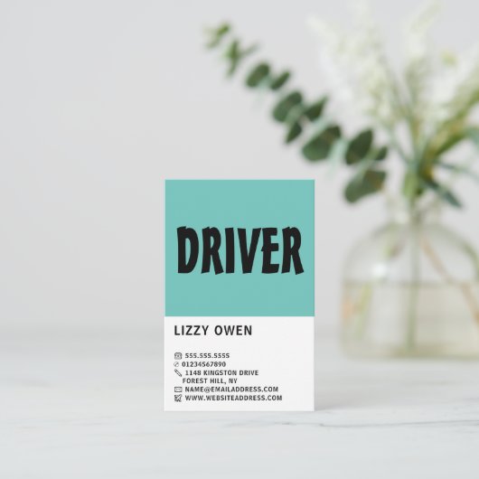 Moderne school, autorijschool, docent visitekaartje (Staand voorkant)