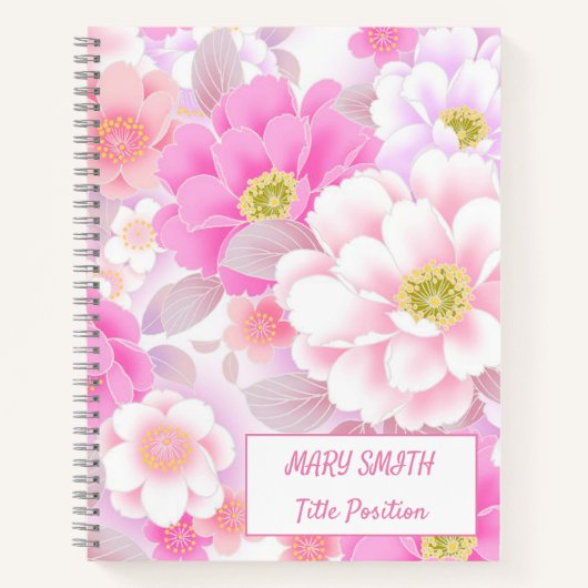 Moderne School Bloemen Notitieboek (Voorkant)