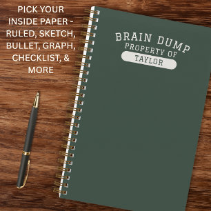 Moderne school brain dump lijst Funny Green Notitieboek
