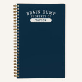 Moderne school brain dump lijst grappig marineblau notitieboek (Voorkant)