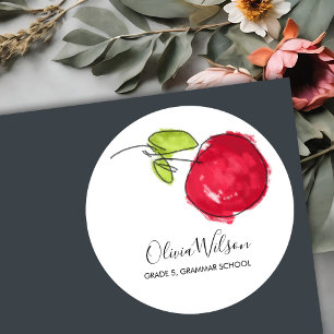 MODERNE SCHOOL KINDER OLIEPEN, TEKST APPARAAT RONDE STICKER