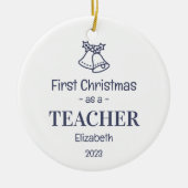 Moderne School leraar 1e Kerstmis Naam Keramisch Ornament (Voorkant)