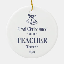 Moderne School leraar 1e Kerstmis Naam Keramisch Ornament
