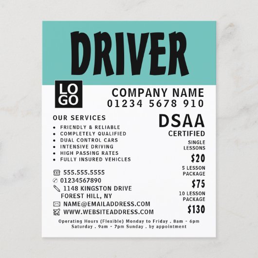 Moderne school voor oud rijden, instructeur Advert Flyer (Voorkant)