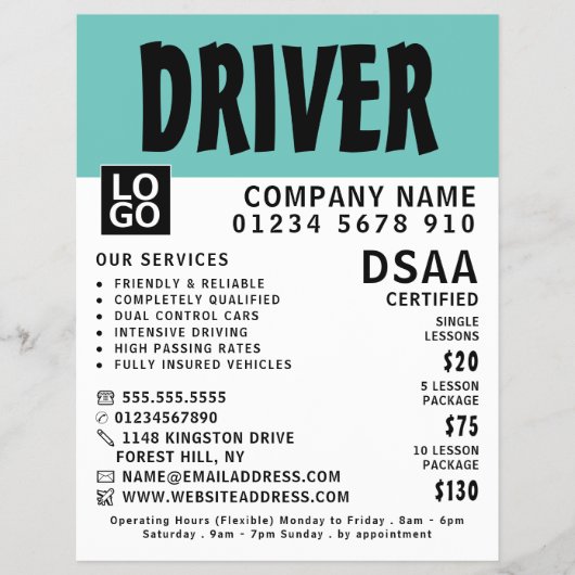 Moderne school voor oud rijden, instructeur Advert Flyer (Voorkant)