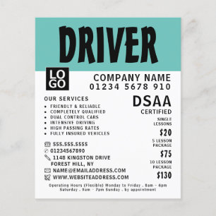 Moderne school voor oud rijden, instructeur Advert Flyer