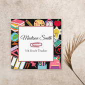 Moderne schoolbenodigdheden Docent bijles Kleurrij Vierkante Visitekaartje