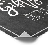 Moderne schoolbord bloemkaarten cadeaus bruiloft b poster (Hoek)