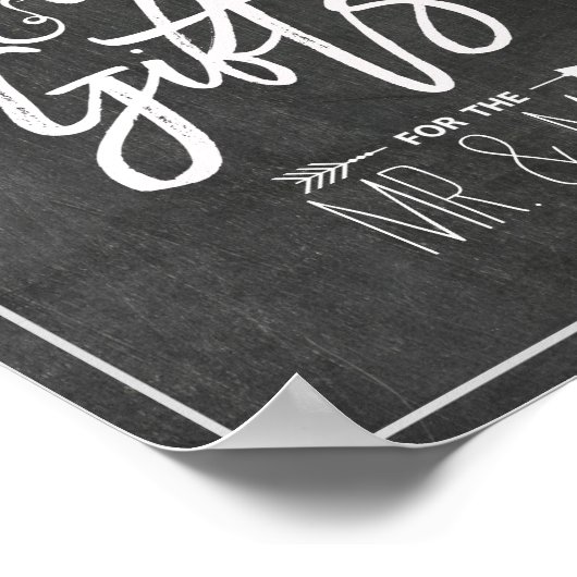 Moderne schoolbord bloemkaarten cadeaus bruiloft b poster