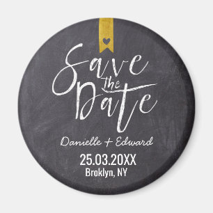 Moderne schoolbord handschrift Save The Date Magneet