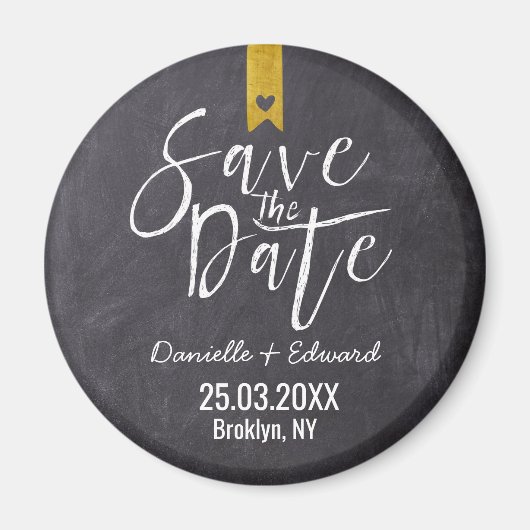 Moderne schoolbord handschrift Save The Date Magneet (Voorkant)