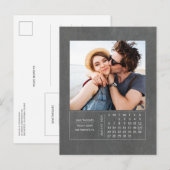 Moderne schoolbord kalender Bewaar de datumfoto Aankondigingskaart (Voorkant / Achterkant)