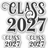 Moderne schoolklas eindexamenjaar set van 3 sticker (Voorkant)