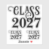 Moderne schoolklas eindexamenjaar set van 3 sticker (Vel)