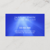 Moderne Schoon Elegant Ontwerp Blauw Licht Luxe Visitekaartje (Achterkant)