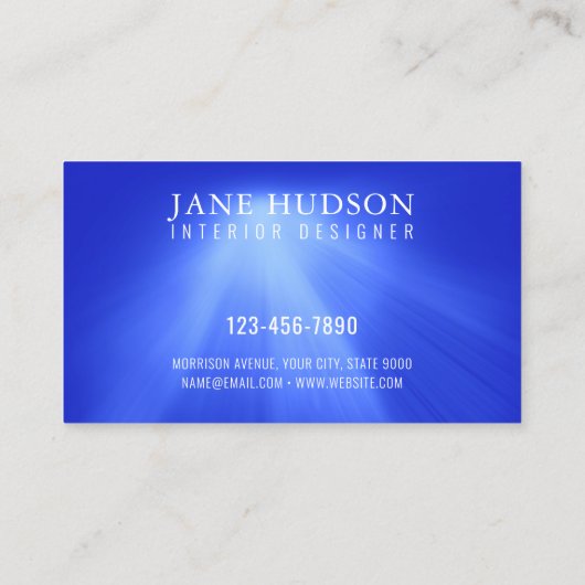 Moderne Schoon Elegant Ontwerp Blauw Licht Luxe Visitekaartje (Achterkant)