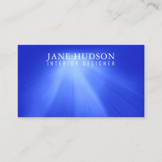 Moderne Schoon Elegant Ontwerp Blauw Licht Luxe Visitekaartje (Voorkant)