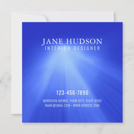 Moderne Schoon Elegant Ontwerp Blauwe Eenvoudige L Kaart (Achterkant)