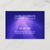 Moderne Schoon Elegant Ontwerp Roze Licht op Blauw Visitekaartje (Achterkant)