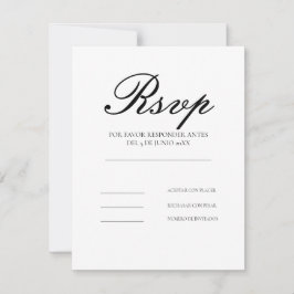 Moderne Schoon Elegante Spaanse Taal RSVP kaart