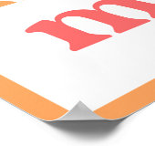 Moderne Schoon Kleurig Oranje Wit Prettig Kerstfee Poster (Hoek)